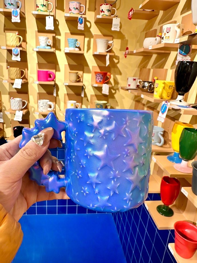 Boom Cup 星形手柄彩虹釉马克杯门店实拍