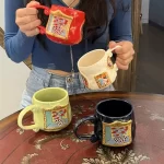 北欧手绘陶瓷马克杯产品图