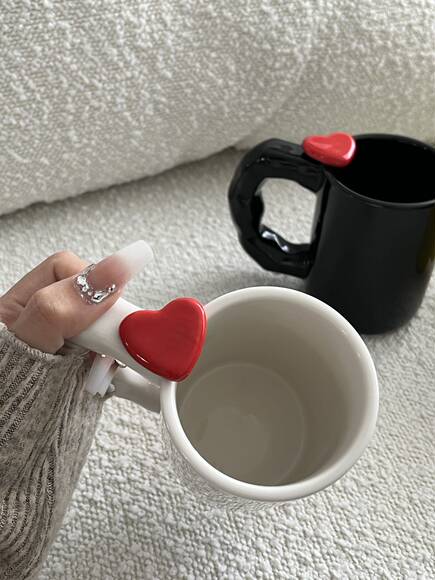 爱心陶瓷马克杯｜韩式手工情侣咖啡杯送女生｜Boom Cup