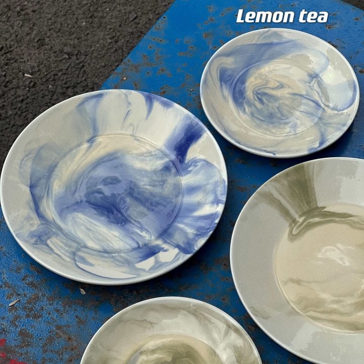 北欧花纹陶瓷早餐盘产品图