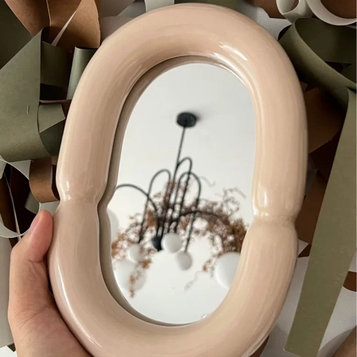 北欧陶瓷化妆镜产品图