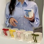 立体蝴蝶结陶瓷马克杯产品图